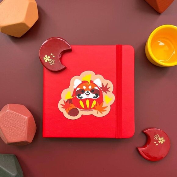 3 for $15 -‎ Red Panda Daruma Sticker - Japantown - Waterproof Vinyl - Picture 3 of 4